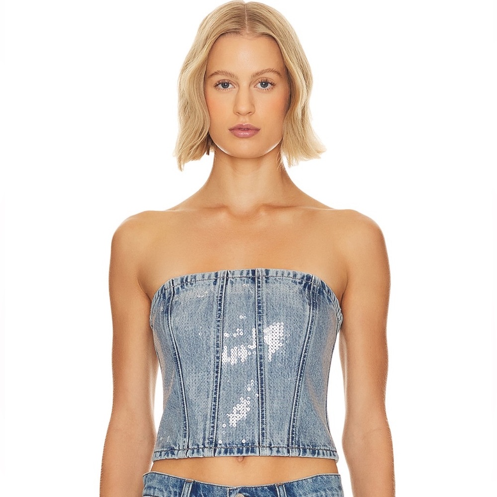 X Revolve GRLFRND Aurora Sequin Bustier, Medium, NWT